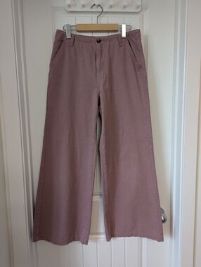 Wide-Leg Casual Pants in Mauve Size Large